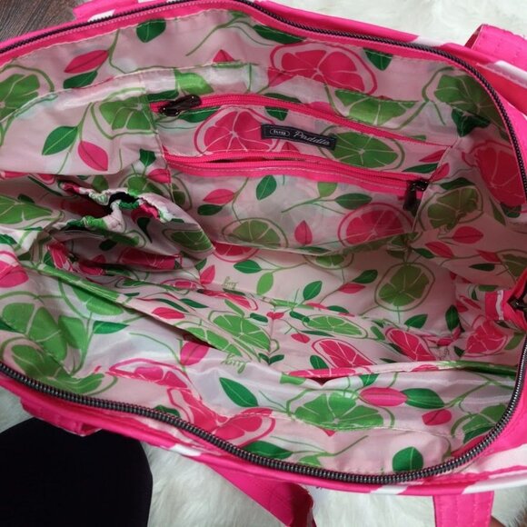 NWT Lug Paddle Tote Bag In Pink/White Stripe - Picture 7 of 14